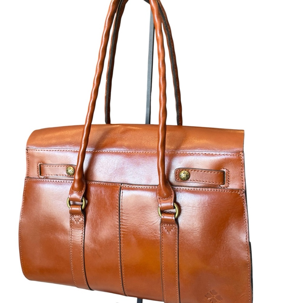 Patricia Nash Vienna Satchel Handbag Tan Tooled Leather Floral Bag NEW Luxury - Picture 4 of 16
